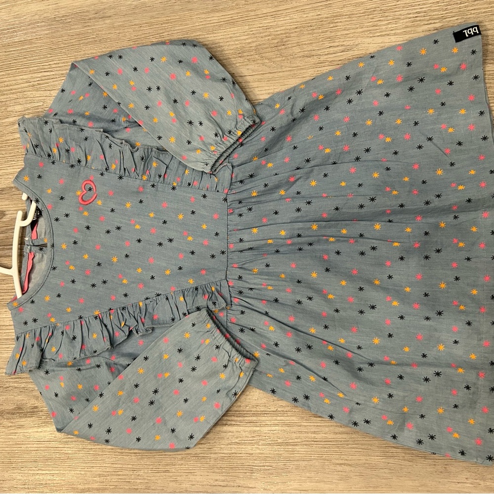 Kids Casual Dress with Star Pattern